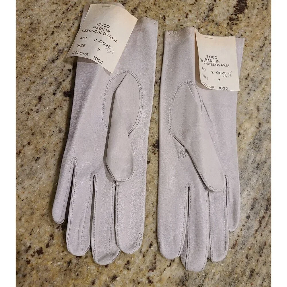 New! Vintage Size M 7 Gray Soft Leather 9.5